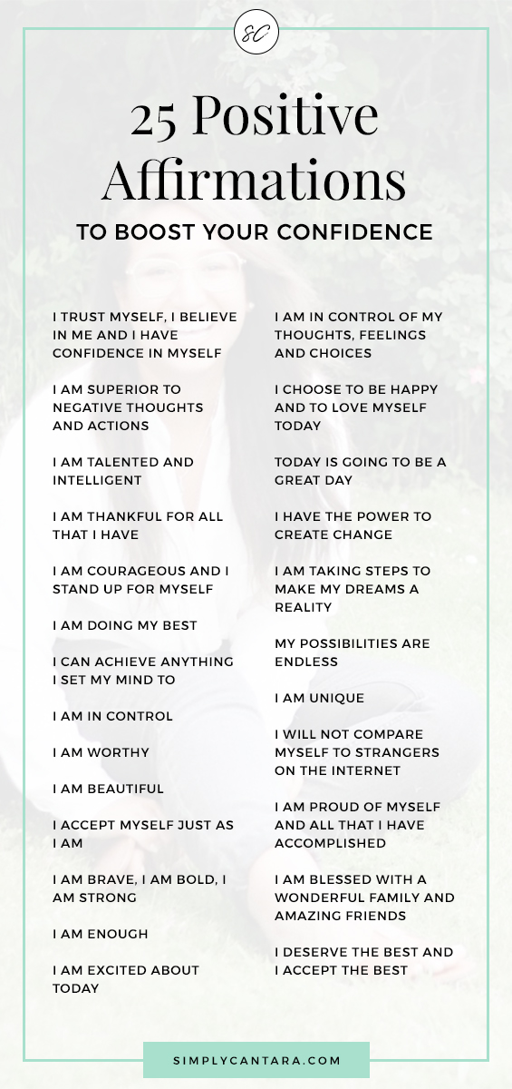 25 Positive affirmations to boost your confidence
